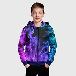 Толстовка на молнии детская ОГОНЬ НЕОН, цвет: 3D-синий — фото 2