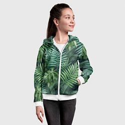 Толстовка на молнии детская Тропики, цвет: 3D-белый — фото 2