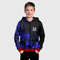 Толстовка на молнии детская HONDA, цвет: 3D-красный — фото 2