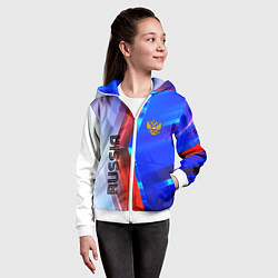 Толстовка на молнии детская RUSSIA SPORT, цвет: 3D-белый — фото 2