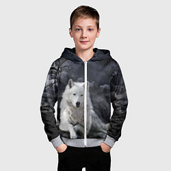 Толстовка на молнии детская БЕЛЫЙ ВОЛК D, цвет: 3D-меланж — фото 2
