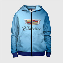 Толстовка на молнии детская Cadillac, цвет: 3D-синий