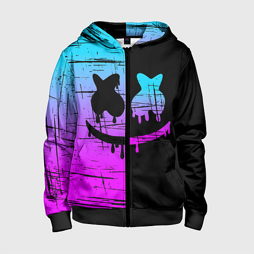 Детская толстовка на молнии FORTNITE MARSHMELLO / 3D-Черный – фото 1