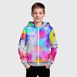 Толстовка на молнии детская НЕОНОВЫЕ ПОТЕРТОСТИ, цвет: 3D-меланж — фото 2