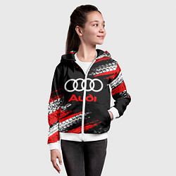 Толстовка на молнии детская AUDI, цвет: 3D-белый — фото 2
