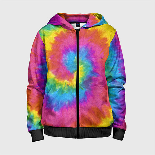 Детская толстовка на молнии ХИППИ / 3D-Черный – фото 1