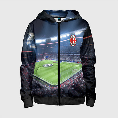 Детская толстовка на молнии FC MILAN / 3D-Черный – фото 1