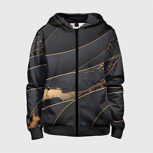 Детская толстовка на молнии Black gold / 3D-Черный – фото 1