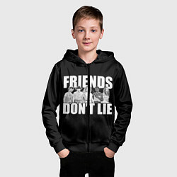 Толстовка на молнии детская Friends Dont Lie, цвет: 3D-черный — фото 2