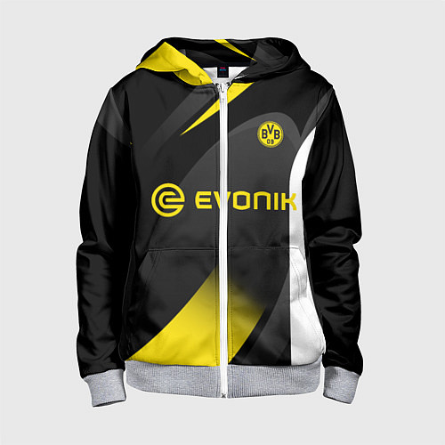 Детская толстовка на молнии BORUSSIA DORTMUND / 3D-Меланж – фото 1