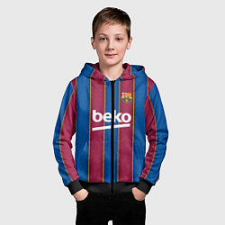 Толстовка на молнии детская FC Barcelona 2021, цвет: 3D-черный — фото 2