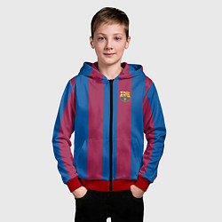 Толстовка на молнии детская FC Barcelona 2021, цвет: 3D-красный — фото 2