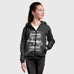 Толстовка на молнии детская BMW, цвет: 3D-черный — фото 2