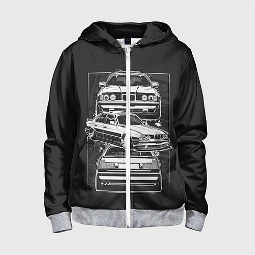 Детская толстовка на молнии BMW / 3D-Меланж – фото 1