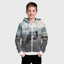 Толстовка на молнии детская Yamaha, цвет: 3D-белый — фото 2