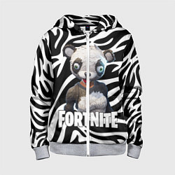 Толстовка на молнии детская Fortnite Panda, цвет: 3D-меланж