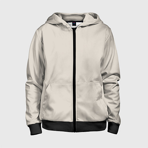 Детская толстовка на молнии Радуга v2 - бежевый / 3D-Черный – фото 1