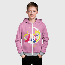 Толстовка на молнии детская Сейлор мун, цвет: 3D-меланж — фото 2