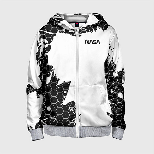 Детская толстовка на молнии NASA / 3D-Меланж – фото 1