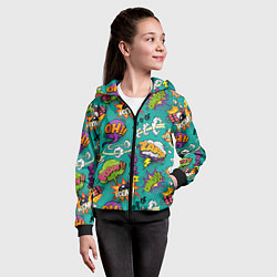 Толстовка на молнии детская Pop art comics, цвет: 3D-черный — фото 2