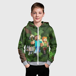 Толстовка на молнии детская Minecraft, цвет: 3D-меланж — фото 2