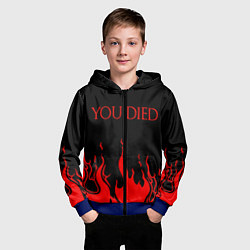 Толстовка на молнии детская YOU DIED, цвет: 3D-синий — фото 2