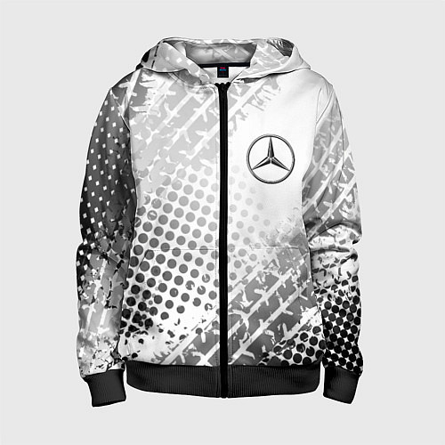 Детская толстовка на молнии Mercedes-Benz / 3D-Черный – фото 1