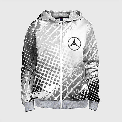 Детская толстовка на молнии Mercedes-Benz / 3D-Меланж – фото 1