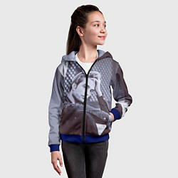 Толстовка на молнии детская Роберт Паттинсон, цвет: 3D-синий — фото 2