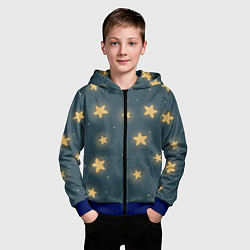 Толстовка на молнии детская Звезды, цвет: 3D-синий — фото 2