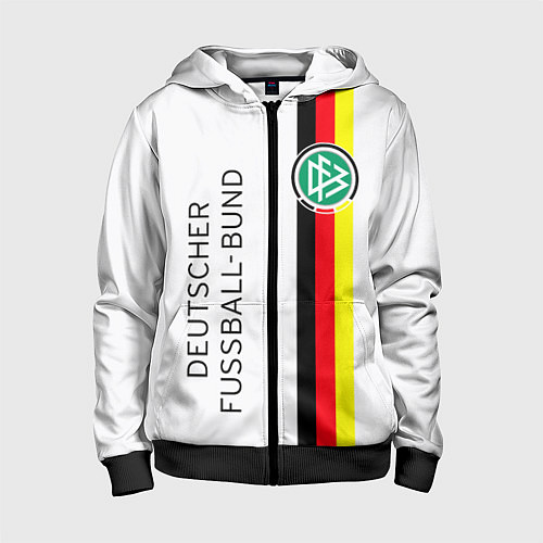 Детская толстовка на молнии СБОРНАЯ ГЕРМАНИЯ / 3D-Черный – фото 1