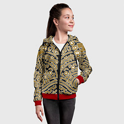 Толстовка на молнии детская Этническое индейское, цвет: 3D-красный — фото 2