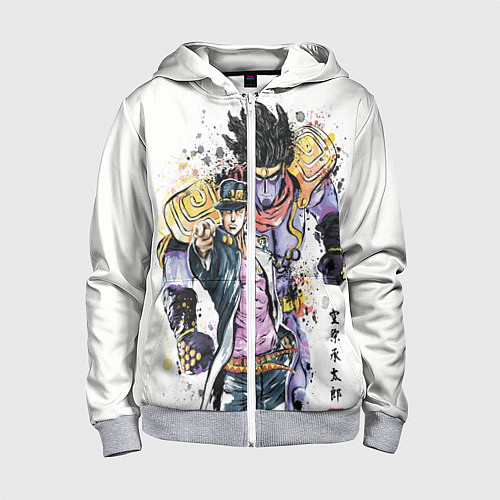 Детская толстовка на молнии JOJO / 3D-Меланж – фото 1