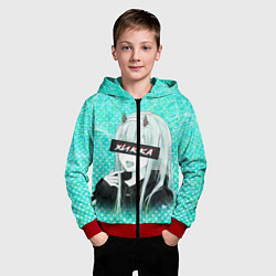 Толстовка на молнии детская Zero Two Хикка, цвет: 3D-красный — фото 2