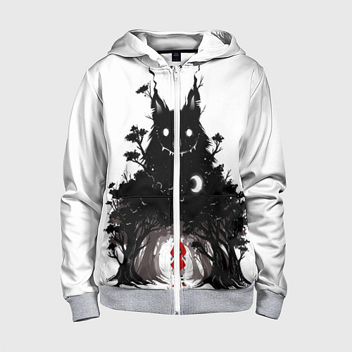 Детская толстовка на молнии Красная шапочка / 3D-Меланж – фото 1