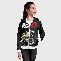 Толстовка на молнии детская Initial D Z, цвет: 3D-белый — фото 2