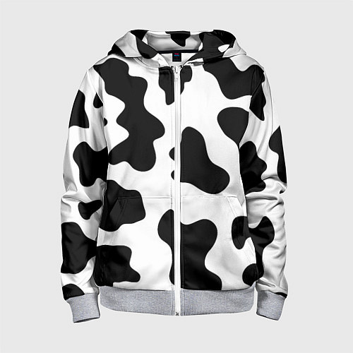 Детская толстовка на молнии Му-му / 3D-Меланж – фото 1