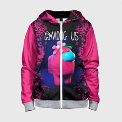 Толстовка на молнии детская AMONG US, цвет: 3D-меланж