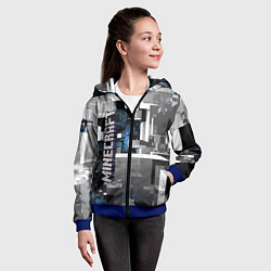 Толстовка на молнии детская Minecraft, цвет: 3D-синий — фото 2