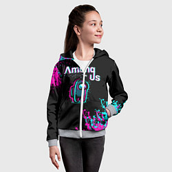 Толстовка на молнии детская Among Us, цвет: 3D-меланж — фото 2