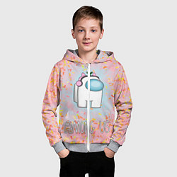 Толстовка на молнии детская Among Us Девочкам, цвет: 3D-меланж — фото 2