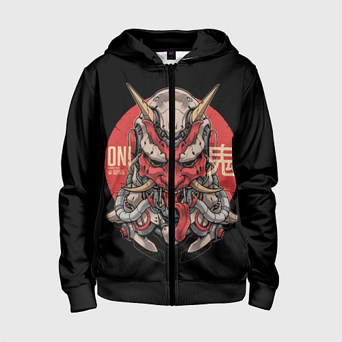 Детская толстовка на молнии Cyber Oni Samurai / 3D-Черный – фото 1