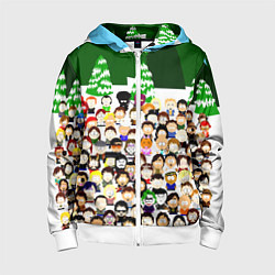 Толстовка на молнии детская Южный Парк South Park, цвет: 3D-белый