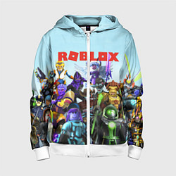 Толстовка на молнии детская ROBLOX, цвет: 3D-белый