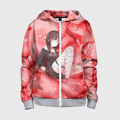 Детская толстовка на молнии Megumin / 3D-Меланж – фото 1