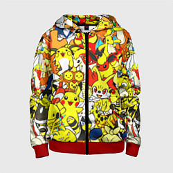 Толстовка на молнии детская ПОКЕМОНЫ, цвет: 3D-красный