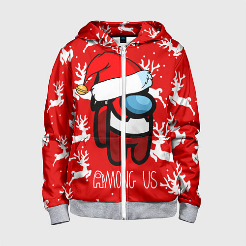 Детская толстовка на молнии Новый Год Среди Нас! / 3D-Меланж – фото 1
