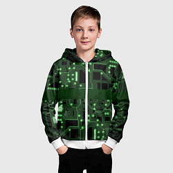 Толстовка на молнии детская Неоновая схема, цвет: 3D-белый — фото 2