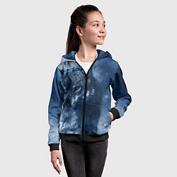 Толстовка на молнии детская Красивый волк, цвет: 3D-черный — фото 2