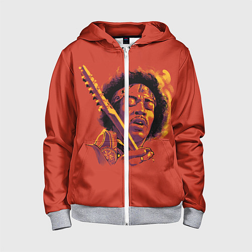 Детская толстовка на молнии Джимми Хендрикс / 3D-Меланж – фото 1